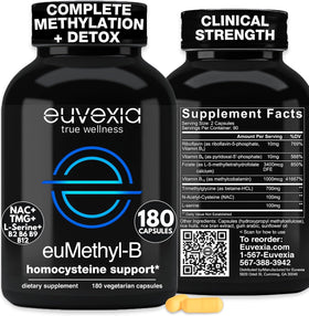 Euvexia Methylated B Complex 180 capsules front view