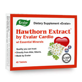 Evalar Hawthorn Cardio 40 comprimés, emballage vue de face
