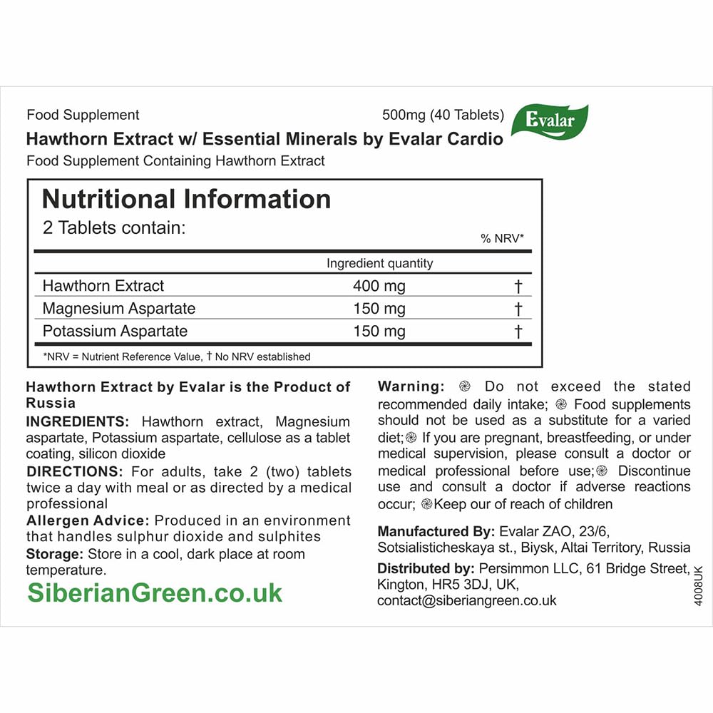 Evalar Hawthorn Cardio, comprimés sur fond neutre