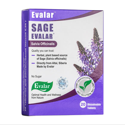 Evalar Salvia officinalis 20 comprimés dissolvables - vue de l'emballage