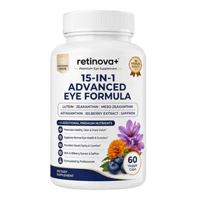 EveLabs Retinova+ 15-en-1 Formule Avancée pour les Yeux - Boîte de 60 capsules
