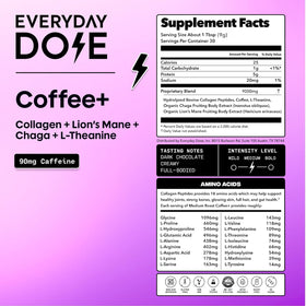 Everyday Dose café de champignon emballage avec ingrédients