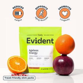 EVIDENT WELLNESS Ageless Energy Stick Packs 30 sachets sur une table
