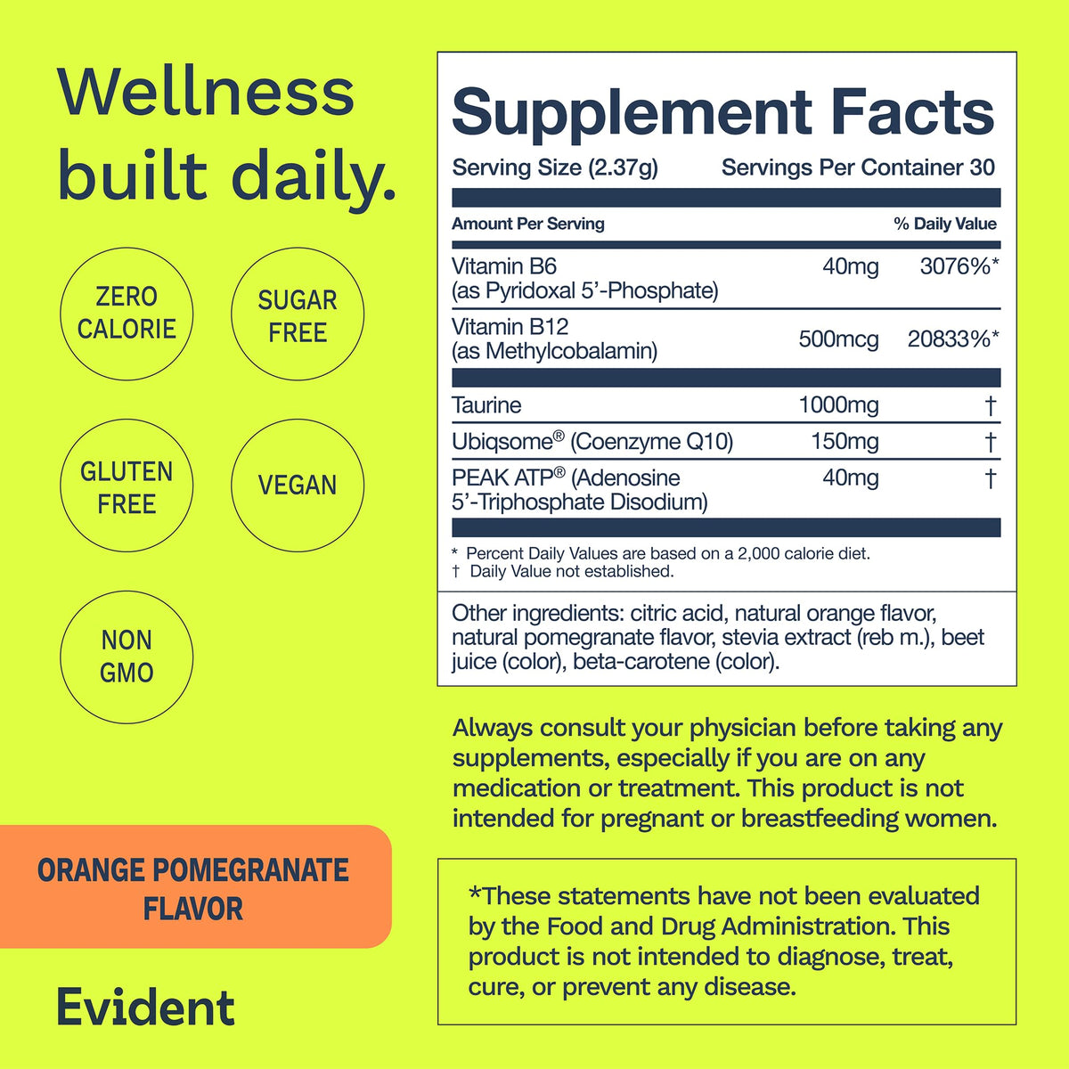 EVIDENT WELLNESS Ageless Energy Stick Packs avec étiquette
