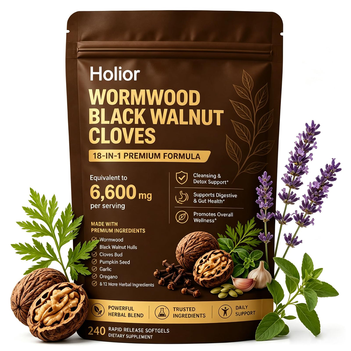 Eviskin Holior Verveine Noire et Clous de Girofle 90 gélules, vue de face