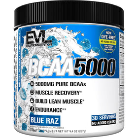 Evlution BCAA 5000 Poudre Énergétique 310g - Bleu Framboise vue avant