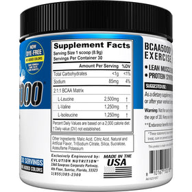 Evlution BCAA 5000 Poudre Énergétique 310g - Détails de l'étiquette