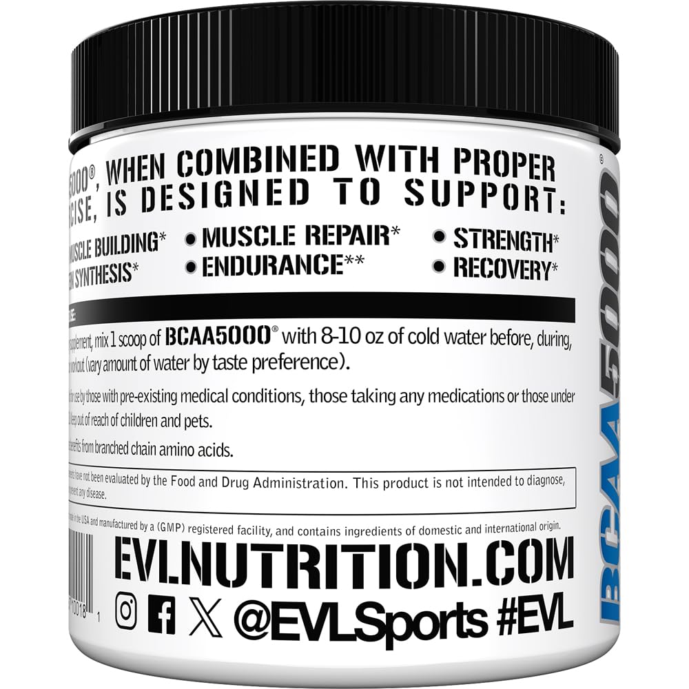 Evlution BCAA 5000 Poudre Énergétique 310g - Poudre dans une cuillère