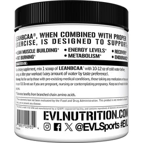 Evlution BCAA Amino Acids poudre de 310g sur une surface de table