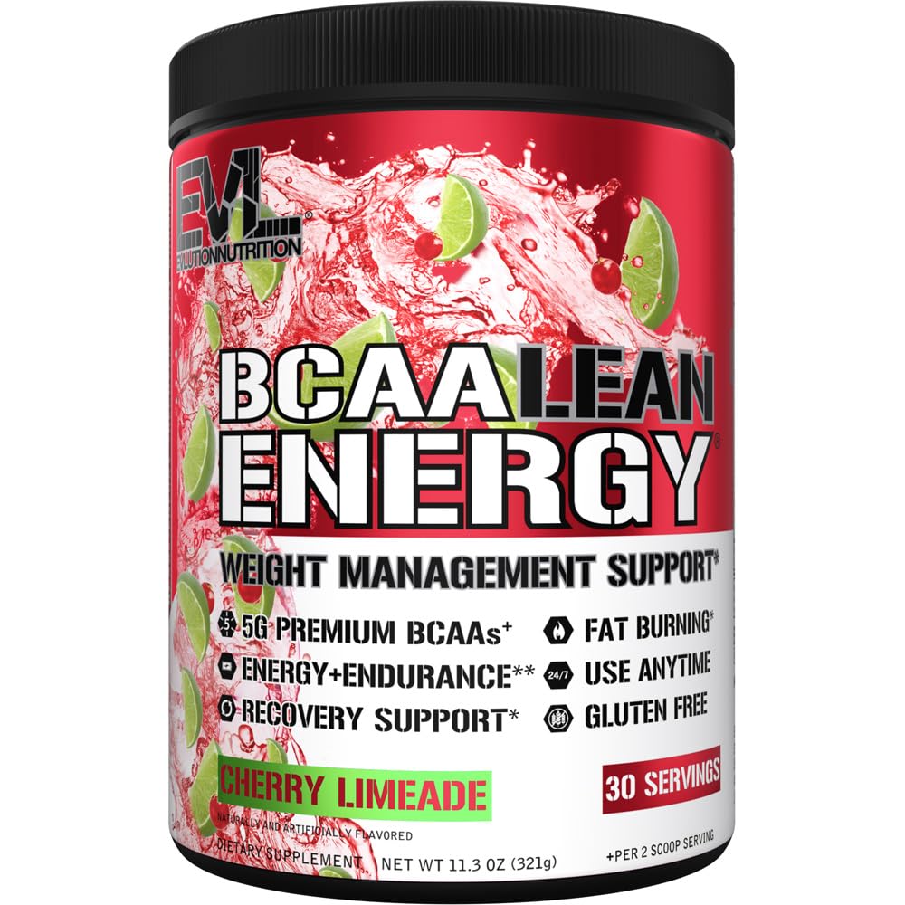 Evlution BCAA Lean Energy Poudre Cerise Limeade 399g vue de face
