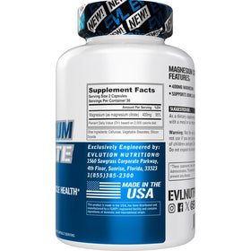 Evlution Citrate de Magnésium 400mg capsules végétales côté