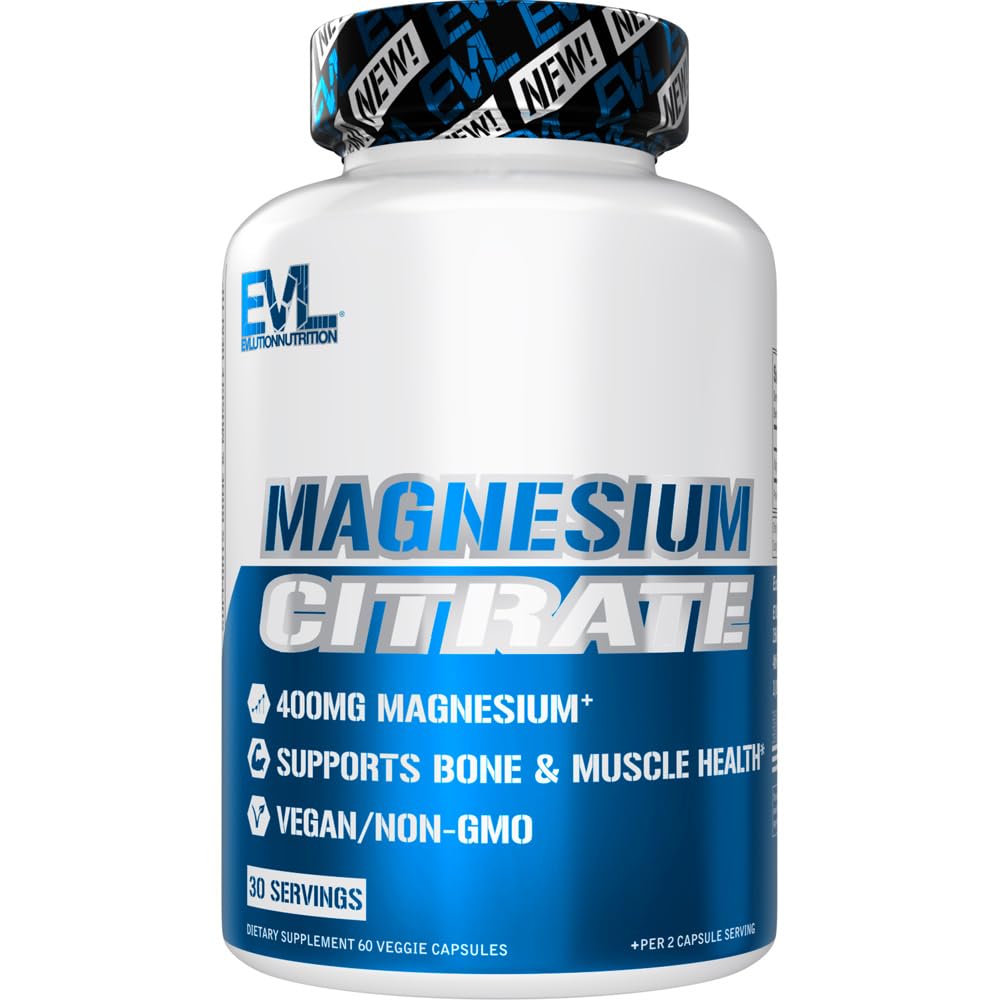 Evlution Citrate de Magnésium 400mg capsules végétales face avant