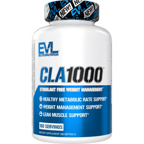 Evlution CLA 1000mg Acide Linoléique Conjugué 180 gélules vue de face