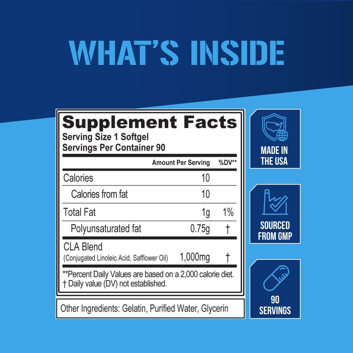 Evlution CLA 1000mg étiquette détaillée