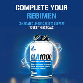 Evlution CLA 1000mg gélules avec accessoires de fitness