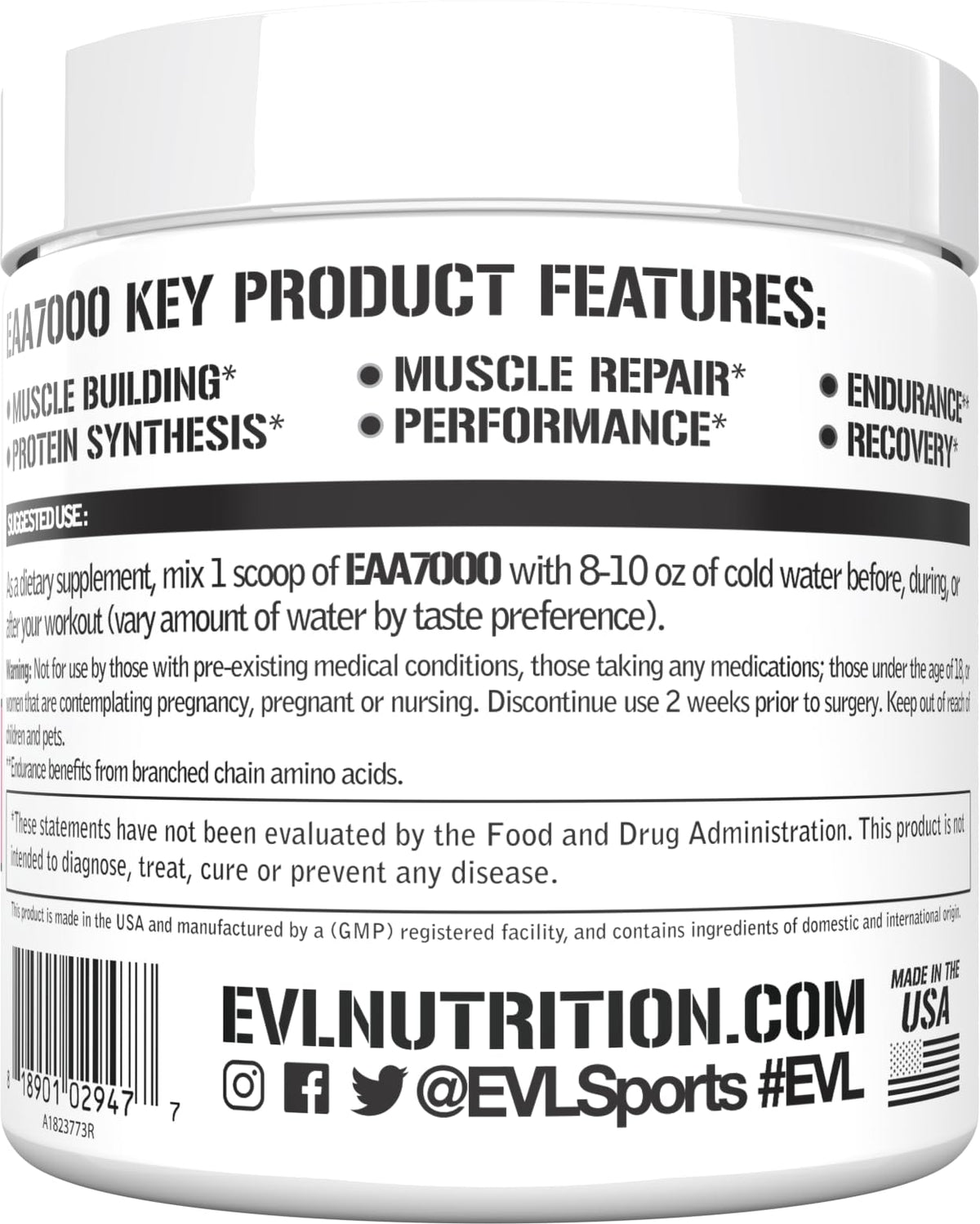 Evlution EAA Poudre Acides Aminés Essentiels 372g avec mesure