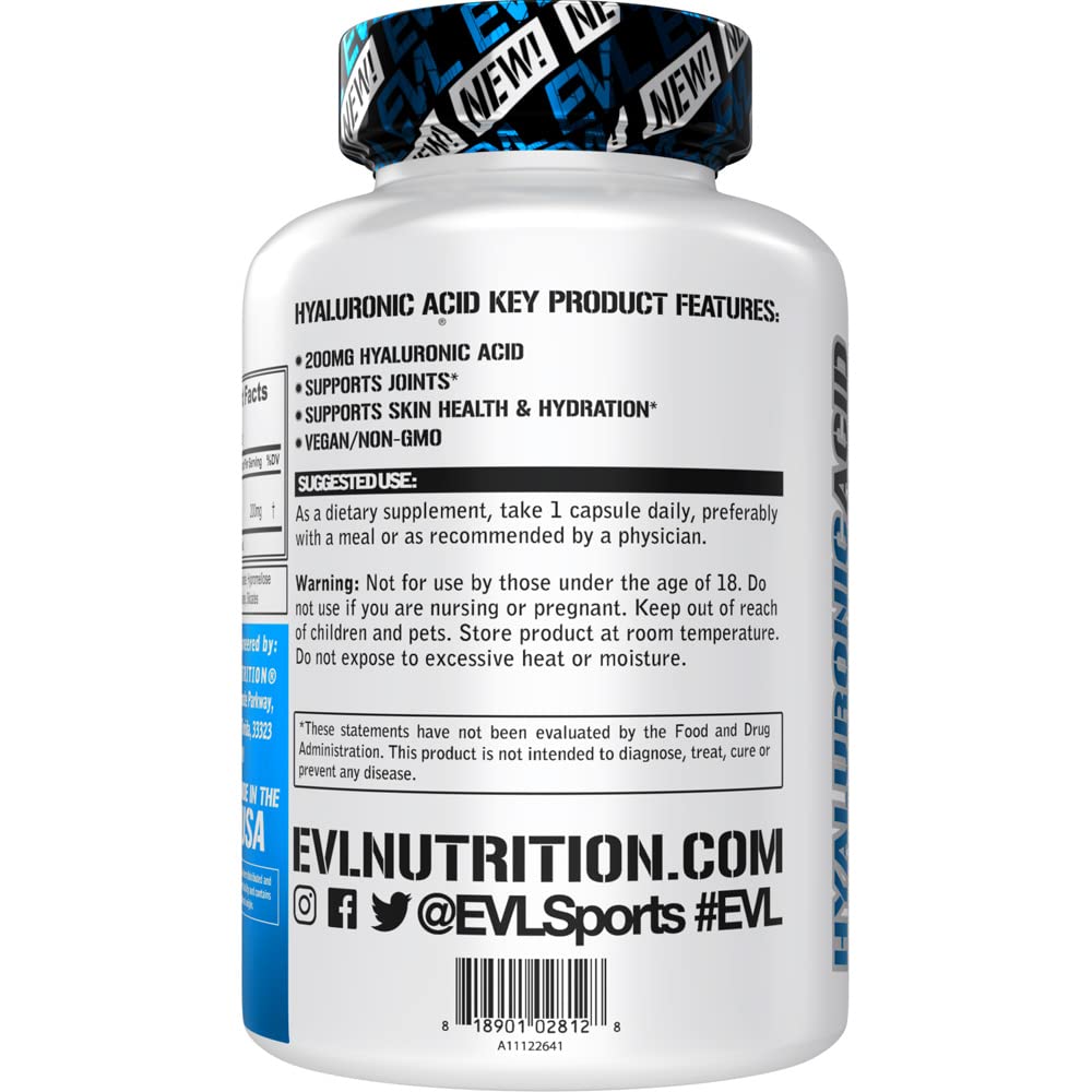 Evlution Hyaluronic Acid 200mg capsules packaging