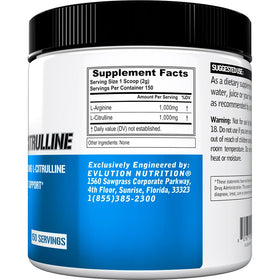 Evlution L-Arginine & L-Citrulline Poudre 150 Portions avec cuillère doseuse