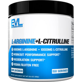 Evlution L-Arginine & L-Citrulline Poudre 150 Portions vue de face