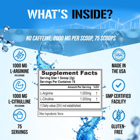 Evlution L-Arginine & L-Citrulline Poudre avec shaker
