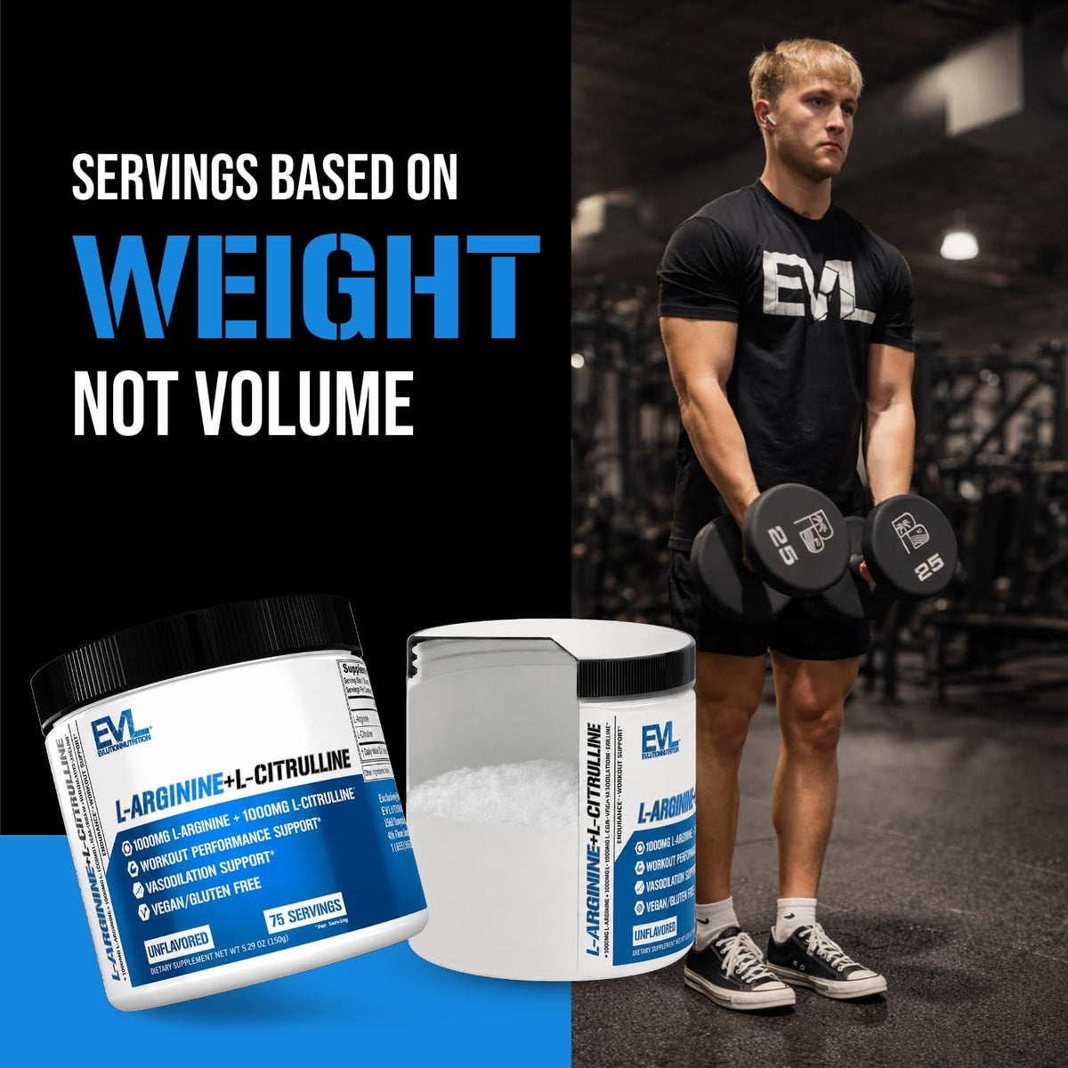 Evlution L-Arginine & L-Citrulline Poudre en utilisation