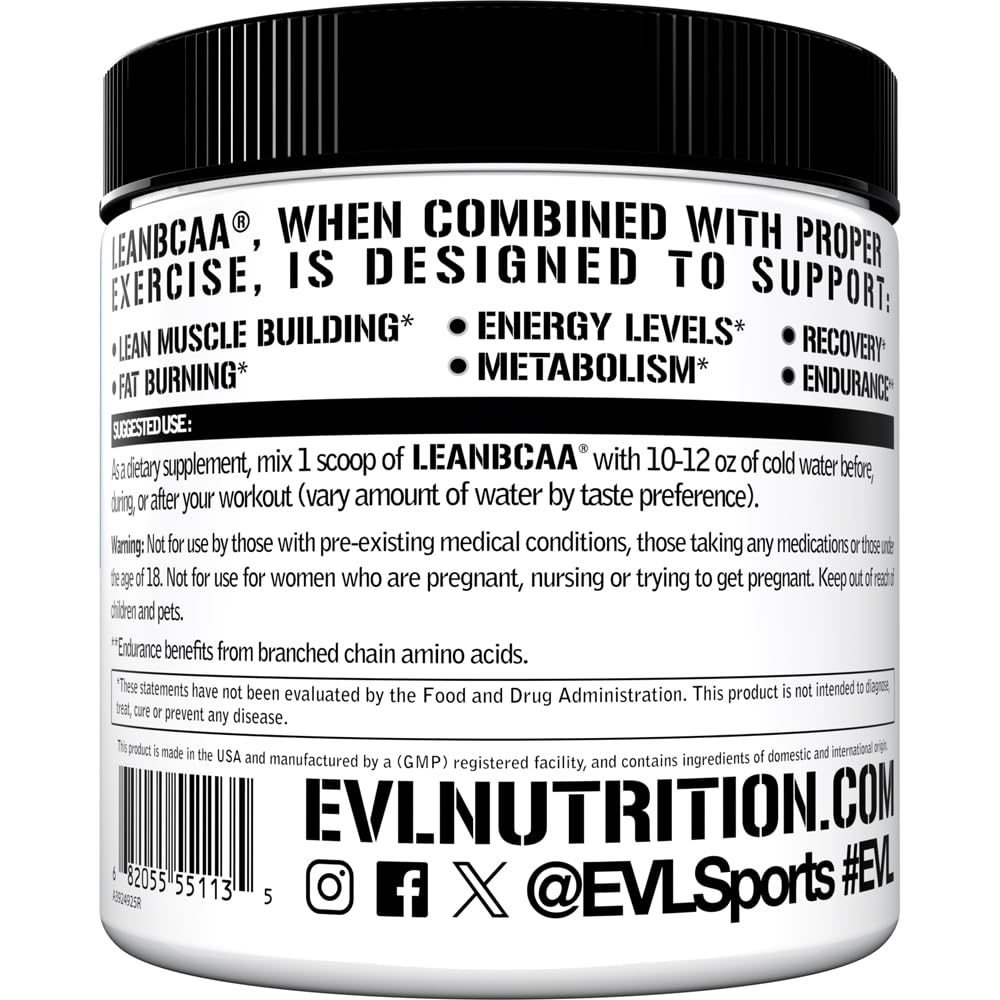 Evlution LeanBCAA Poudre Blue Raz contenu du paquet