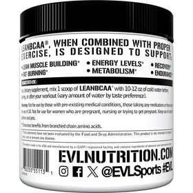 Evlution LeanBCAA Poudre Blue Raz contenu du paquet