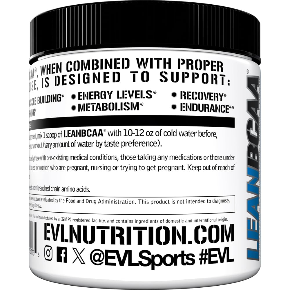 Evlution LeanBCAA Poudre Blue Raz en préparation dans un verre
