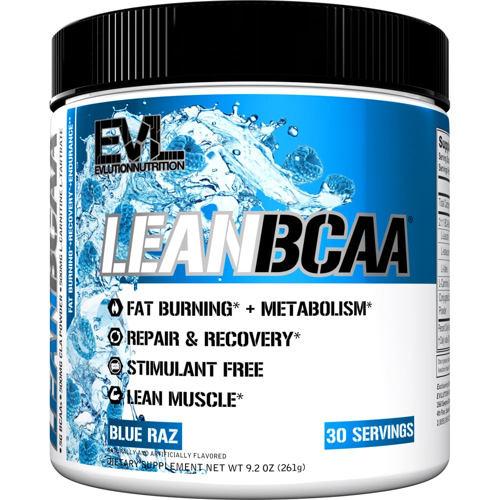 Evlution LeanBCAA Poudre Blue Raz vue de face