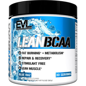 Evlution LeanBCAA Poudre Blue Raz vue de face
