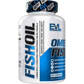 Evlution Omega 3 capsules sur une surface blanche