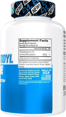 Evlution Phosphatidylserine 300mg étiquette détail