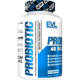 Evlution Probiotiques capsules avec un verre d'eau