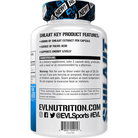 Evlution Shilajit 400mg capsules ouvertes sur une table