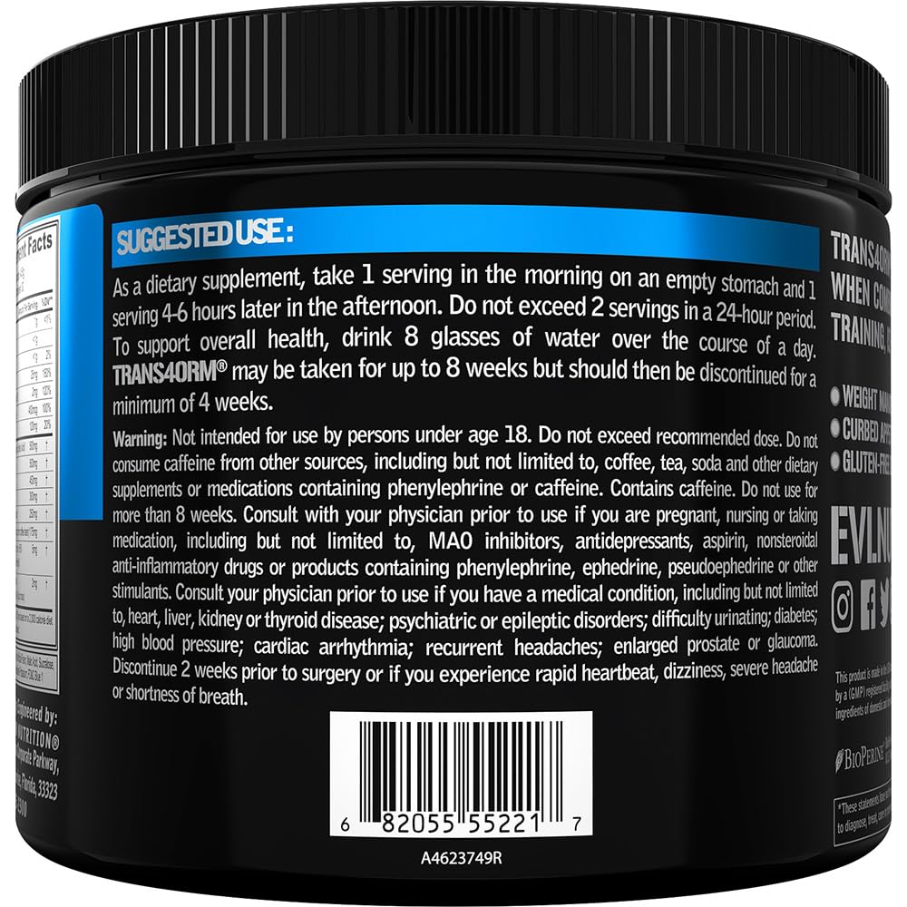 Evlution Trans4orm Poudre avec un verre d'eau et shaker