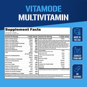 Evlution Vitamode multivitamines pour hommes 60 servings étiquette