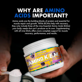 Evogen Amino K.E.M. EAA & BCAA BlackBerry Lemonade lifestyle scene