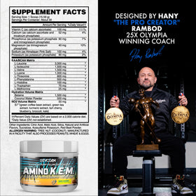 Evogen Amino K.E.M. EAA & BCAA powder in a scoop