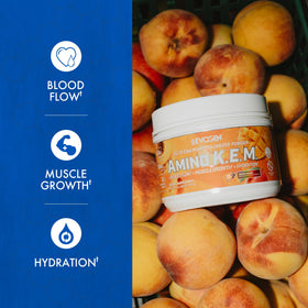Evogen Amino K.E.M. Poudre BCAA EAA 599g Pêche Mangue emballage