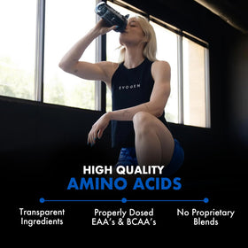 Evogen Amino K.E.M. Poudre BCAA EAA 599g Pêche Mangue en utilisation pendant l'entraînement