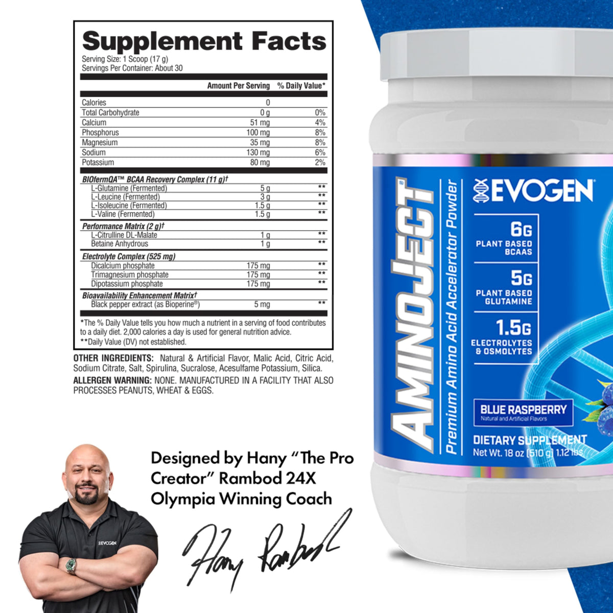 Evogen AminoJect poudre dans un verre d'eau