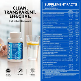 Evogen Evovite Multivitamines 30 Comprimés arrière