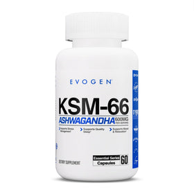 Evogen KSM-66 Ashwagandha 600mg 60 capsules vue de face