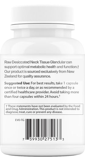 Evolved Elements Thyroid 60 capsules sur une surface en bois