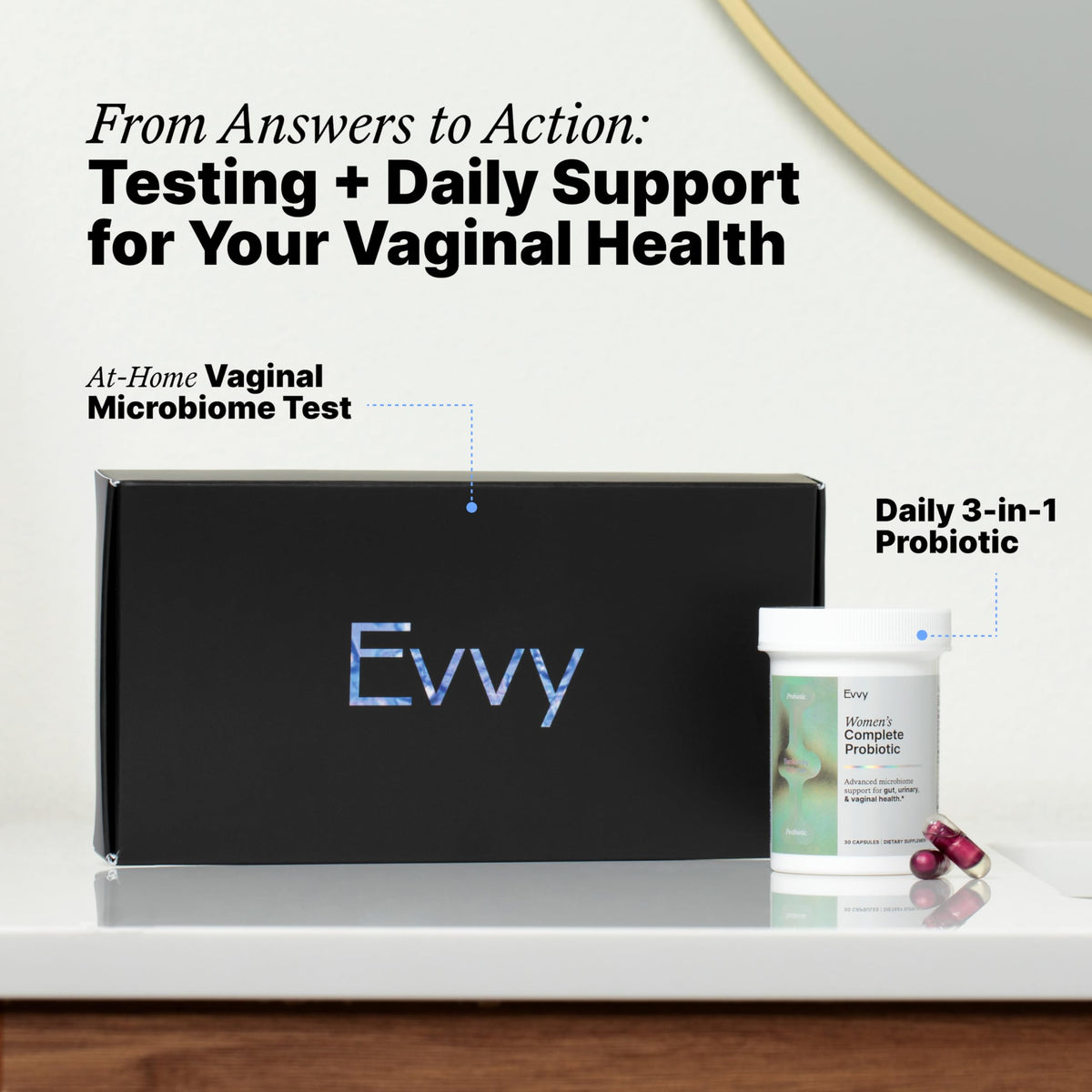 Evvy Probiotique 3-en-1 en utilisation dans un environnement de bien-être