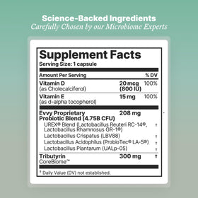 Evvy Probiotique 3-en-1 vue latérale de la boîte