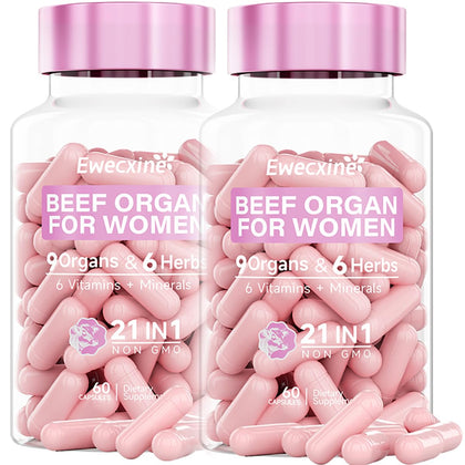 Ewecxine Complément Alimentaire Organes de Bœuf 120 Capsules vue de face