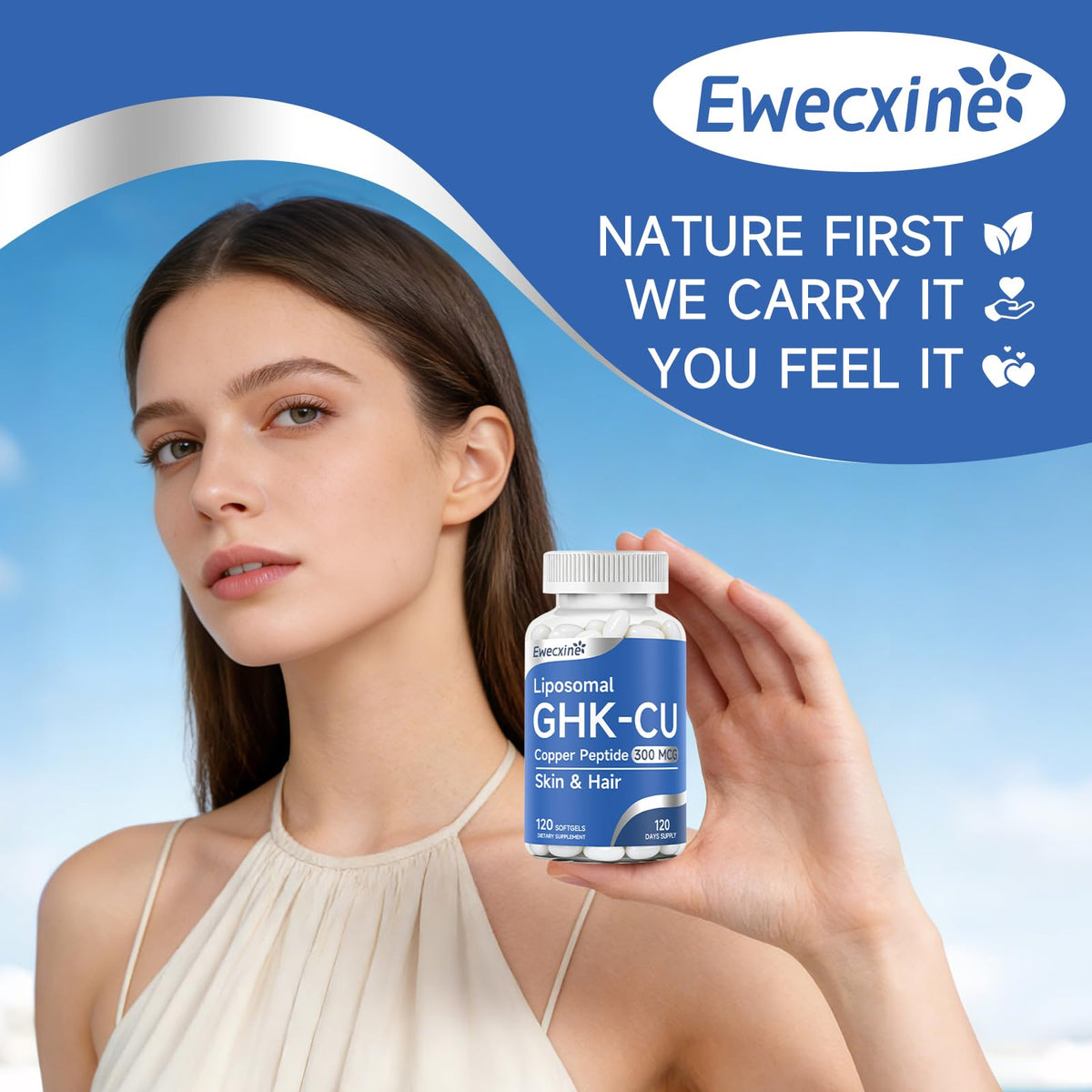 Ewecxine GHK-Cu 300 mcg gélules molles avec étiquette