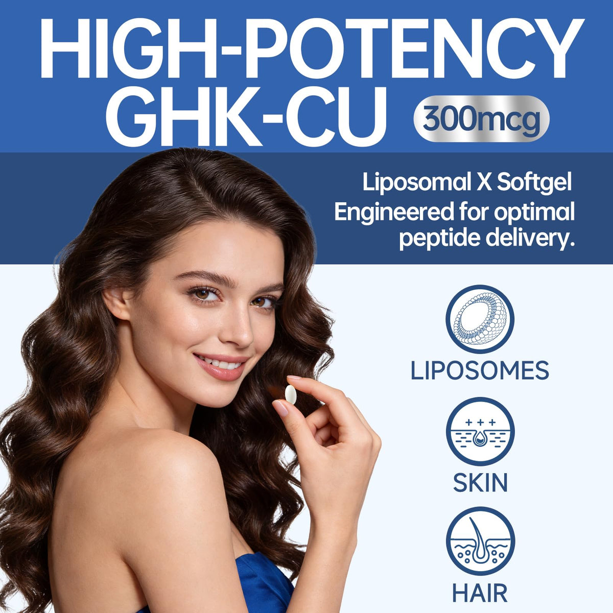 Ewecxine GHK-Cu 300 mcg gélules molles vue de côté