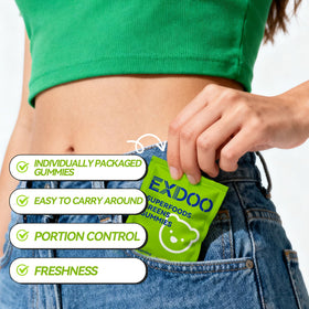 exdoo Gummies Super Greens 120 unités à côté de fruits